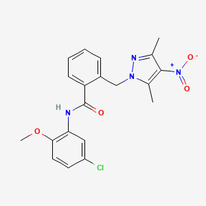 N-(5-chloro-2-methoxyphenyl)-2-[(3,5-dimethyl-4-nitro-1H-pyrazol-1-yl)methyl]benzamide