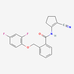 molecular formula C20H16F2N2O2 B4356284 N-(2-cyano-1-cyclopentenyl)-2-[(2,4-difluorophenoxy)methyl]benzamide 