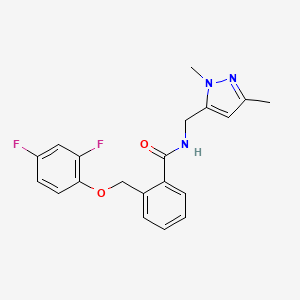 2-[(2,4-difluorophenoxy)methyl]-N-[(1,3-dimethyl-1H-pyrazol-5-yl)methyl]benzamide