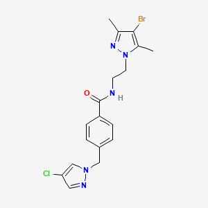 N-[2-(4-bromo-3,5-dimethyl-1H-pyrazol-1-yl)ethyl]-4-[(4-chloro-1H-pyrazol-1-yl)methyl]benzamide