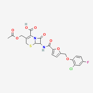 3-[(ACETYLOXY)METHYL]-7-[({5-[(2-CHLORO-4-FLUOROPHENOXY)METHYL]-2-FURYL}CARBONYL)AMINO]-8-OXO-5-THIA-1-AZABICYCLO[4.2.0]OCT-2-ENE-2-CARBOXYLIC ACID