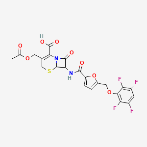 3-[(ACETYLOXY)METHYL]-8-OXO-7-[({5-[(2,3,5,6-TETRAFLUOROPHENOXY)METHYL]-2-FURYL}CARBONYL)AMINO]-5-THIA-1-AZABICYCLO[4.2.0]OCT-2-ENE-2-CARBOXYLIC ACID