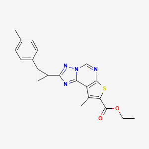 ethyl 9-methyl-2-[2-(4-methylphenyl)cyclopropyl]thieno[3,2-e][1,2,4]triazolo[1,5-c]pyrimidine-8-carboxylate