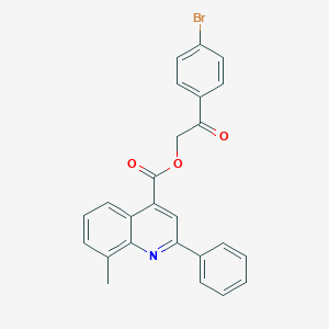 molecular formula C25H18BrNO3 B435638 2-(4-Bromophenyl)-2-oxoethyl 8-methyl-2-phenyl-4-quinolinecarboxylate CAS No. 354533-06-5