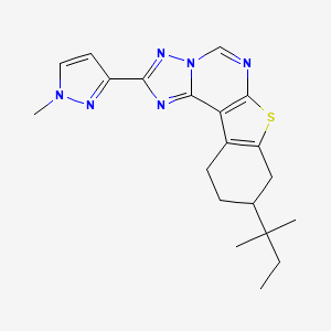 molecular formula C20H24N6S B4356397 2-(1-METHYL-1H-PYRAZOL-3-YL)-9-(TERT-PENTYL)-8,9,10,11-TETRAHYDRO[1]BENZOTHIENO[3,2-E][1,2,4]TRIAZOLO[1,5-C]PYRIMIDINE 