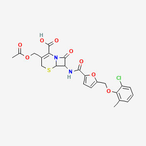 3-[(Acetyloxy)methyl]-7-[({5-[(2-chloro-6-methylphenoxy)methyl]furan-2-yl}carbonyl)amino]-8-oxo-5-thia-1-azabicyclo[4.2.0]oct-2-ene-2-carboxylic acid