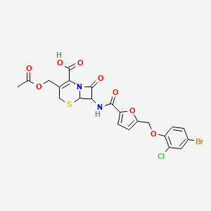 3-(Acetyloxymethyl)-7-[[5-[(4-bromo-2-chlorophenoxy)methyl]furan-2-carbonyl]amino]-8-oxo-5-thia-1-azabicyclo[4.2.0]oct-2-ene-2-carboxylic acid