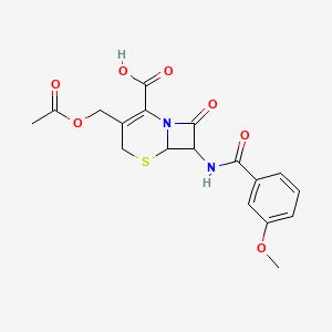 molecular formula C18H18N2O7S B4356431 3-[(acetyloxy)methyl]-7-[(3-methoxybenzoyl)amino]-8-oxo-5-thia-1-azabicyclo[4.2.0]oct-2-ene-2-carboxylic acid 