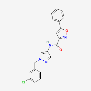 molecular formula C20H15ClN4O2 B4356457 N-[1-(3-chlorobenzyl)-1H-pyrazol-4-yl]-5-phenyl-3-isoxazolecarboxamide 