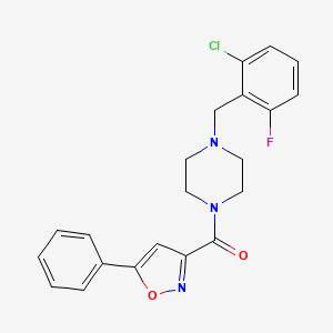 molecular formula C21H19ClFN3O2 B4356461 [4-(2-CHLORO-6-FLUOROBENZYL)PIPERAZINO](5-PHENYL-3-ISOXAZOLYL)METHANONE 