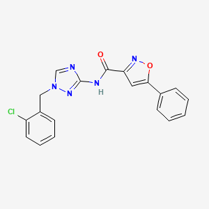 molecular formula C19H14ClN5O2 B4356484 N-[1-(2-chlorobenzyl)-1H-1,2,4-triazol-3-yl]-5-phenyl-3-isoxazolecarboxamide 