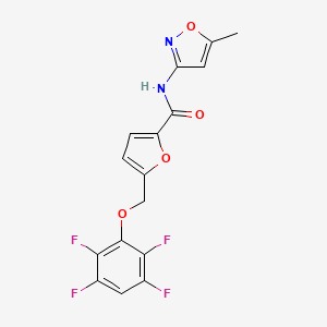 N-(5-methyl-1,2-oxazol-3-yl)-5-[(2,3,5,6-tetrafluorophenoxy)methyl]furan-2-carboxamide