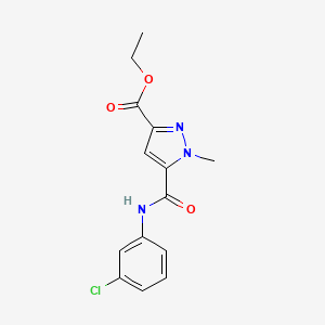 molecular formula C14H14ClN3O3 B4356598 ethyl 5-[(3-chlorophenyl)carbamoyl]-1-methyl-1H-pyrazole-3-carboxylate 