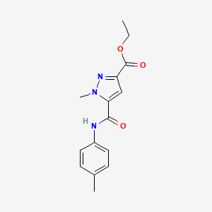 molecular formula C15H17N3O3 B4356623 ETHYL 1-METHYL-5-(4-TOLUIDINOCARBONYL)-1H-PYRAZOLE-3-CARBOXYLATE 