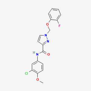 molecular formula C18H15ClFN3O3 B4356641 N-(3-chloro-4-methoxyphenyl)-1-[(2-fluorophenoxy)methyl]-1H-pyrazole-3-carboxamide 