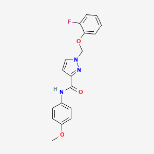 molecular formula C18H16FN3O3 B4356656 1-[(2-fluorophenoxy)methyl]-N-(4-methoxyphenyl)-1H-pyrazole-3-carboxamide 