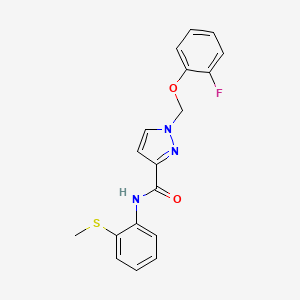 molecular formula C18H16FN3O2S B4356663 1-[(2-fluorophenoxy)methyl]-N-[2-(methylsulfanyl)phenyl]-1H-pyrazole-3-carboxamide 