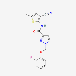 N-(3-cyano-4,5-dimethyl-2-thienyl)-1-[(2-fluorophenoxy)methyl]-1H-pyrazole-3-carboxamide