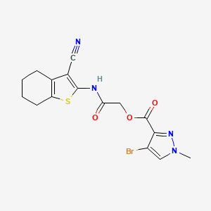 2-[(3-cyano-4,5,6,7-tetrahydro-1-benzothiophen-2-yl)amino]-2-oxoethyl 4-bromo-1-methyl-1H-pyrazole-3-carboxylate