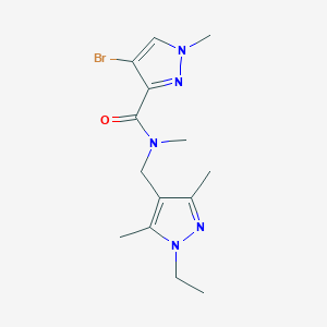 4-bromo-N-[(1-ethyl-3,5-dimethyl-1H-pyrazol-4-yl)methyl]-N,1-dimethyl-1H-pyrazole-3-carboxamide