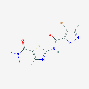 2-{[(4-bromo-1,3-dimethyl-1H-pyrazol-5-yl)carbonyl]amino}-N,N,4-trimethyl-1,3-thiazole-5-carboxamide