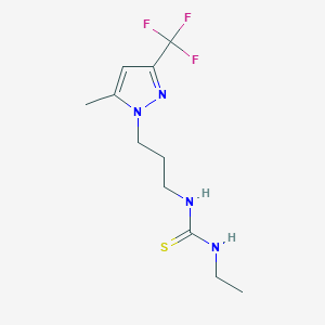 molecular formula C11H17F3N4S B4356719 N-ethyl-N'-{3-[5-methyl-3-(trifluoromethyl)-1H-pyrazol-1-yl]propyl}thiourea 