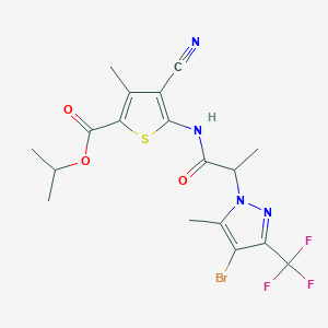 isopropyl 5-({2-[4-bromo-5-methyl-3-(trifluoromethyl)-1H-pyrazol-1-yl]propanoyl}amino)-4-cyano-3-methyl-2-thiophenecarboxylate