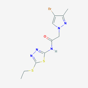 2-(4-bromo-3-methyl-1H-pyrazol-1-yl)-N-[5-(ethylsulfanyl)-1,3,4-thiadiazol-2-yl]acetamide