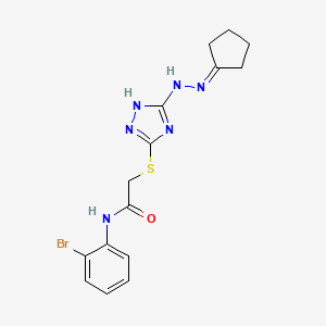 molecular formula C15H17BrN6OS B4356802 N-(2-BROMOPHENYL)-2-{[5-(2-CYCLOPENTYLIDENHYDRAZINO)-4H-1,2,4-TRIAZOL-3-YL]SULFANYL}ACETAMIDE 