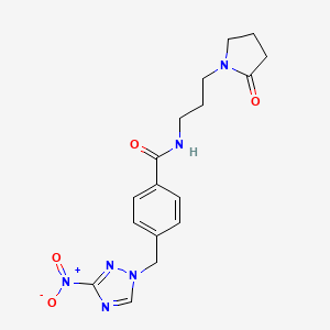 molecular formula C17H20N6O4 B4356805 4-[(3-nitro-1H-1,2,4-triazol-1-yl)methyl]-N-[3-(2-oxo-1-pyrrolidinyl)propyl]benzamide 