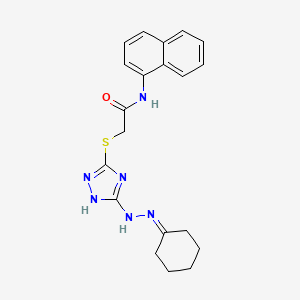 2-{[5-(2-CYCLOHEXYLIDENHYDRAZINO)-4H-1,2,4-TRIAZOL-3-YL]SULFANYL}-N-(1-NAPHTHYL)ACETAMIDE