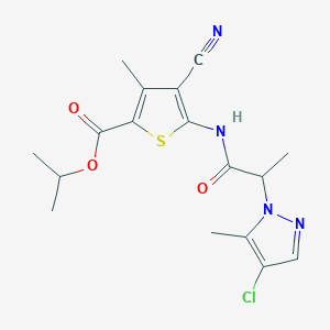 isopropyl 5-{[2-(4-chloro-5-methyl-1H-pyrazol-1-yl)propanoyl]amino}-4-cyano-3-methyl-2-thiophenecarboxylate