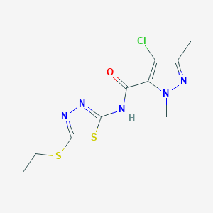 4-chloro-N-[5-(ethylsulfanyl)-1,3,4-thiadiazol-2-yl]-1,3-dimethyl-1H-pyrazole-5-carboxamide