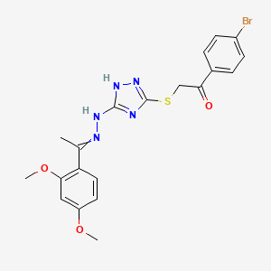 1-(4-BROMOPHENYL)-2-[(5-{2-[1-(2,4-DIMETHOXYPHENYL)ETHYLIDENE]HYDRAZINO}-4H-1,2,4-TRIAZOL-3-YL)SULFANYL]-1-ETHANONE