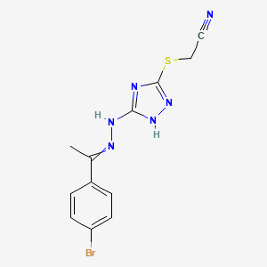 [(5-{2-[1-(4-bromophenyl)ethylidene]hydrazino}-4H-1,2,4-triazol-3-yl)thio]acetonitrile