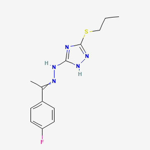 molecular formula C13H16FN5S B4356882 1-(4-fluorophenyl)ethanone [5-(propylthio)-4H-1,2,4-triazol-3-yl]hydrazone 