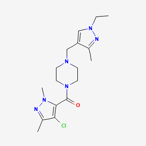 (4-chloro-1,3-dimethyl-1H-pyrazol-5-yl){4-[(1-ethyl-3-methyl-1H-pyrazol-4-yl)methyl]piperazino}methanone