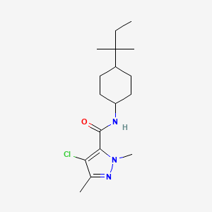 molecular formula C17H28ClN3O B4356932 4-CHLORO-1,3-DIMETHYL-N-[4-(TERT-PENTYL)CYCLOHEXYL]-1H-PYRAZOLE-5-CARBOXAMIDE 