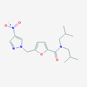 N,N-diisobutyl-5-[(4-nitro-1H-pyrazol-1-yl)methyl]-2-furamide