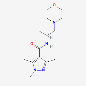 molecular formula C14H24N4O2 B4356942 1,3,5-trimethyl-N-[1-methyl-2-(4-morpholinyl)ethyl]-1H-pyrazole-4-carboxamide 