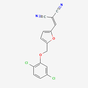 molecular formula C15H8Cl2N2O2 B4356950 1-CYANO-2-{5-[(2,5-DICHLOROPHENOXY)METHYL]-2-FURYL}VINYL CYANIDE 