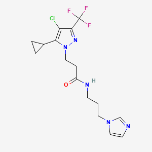 3-[4-chloro-5-cyclopropyl-3-(trifluoromethyl)-1H-pyrazol-1-yl]-N-[3-(1H-imidazol-1-yl)propyl]propanamide