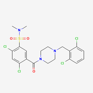 molecular formula C20H21Cl4N3O3S B4356986 2,4-DICHLORO-5-{[4-(2,6-DICHLOROBENZYL)PIPERAZINO]CARBONYL}-N,N-DIMETHYL-1-BENZENESULFONAMIDE 