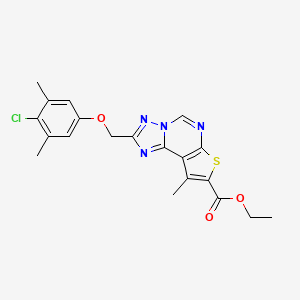 ethyl 2-[(4-chloro-3,5-dimethylphenoxy)methyl]-9-methylthieno[3,2-e][1,2,4]triazolo[1,5-c]pyrimidine-8-carboxylate