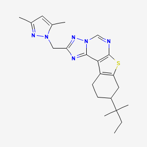 9-(1,1-dimethylpropyl)-2-[(3,5-dimethyl-1H-pyrazol-1-yl)methyl]-8,9,10,11-tetrahydro[1]benzothieno[3,2-e][1,2,4]triazolo[1,5-c]pyrimidine