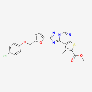 methyl 2-{5-[(4-chlorophenoxy)methyl]-2-furyl}-9-methylthieno[3,2-e][1,2,4]triazolo[1,5-c]pyrimidine-8-carboxylate