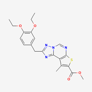 methyl 2-(3,4-diethoxybenzyl)-9-methylthieno[3,2-e][1,2,4]triazolo[1,5-c]pyrimidine-8-carboxylate