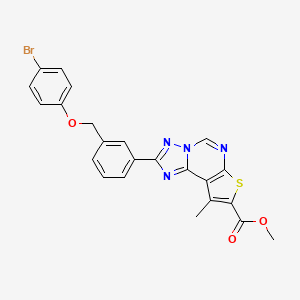 methyl 2-{3-[(4-bromophenoxy)methyl]phenyl}-9-methylthieno[3,2-e][1,2,4]triazolo[1,5-c]pyrimidine-8-carboxylate