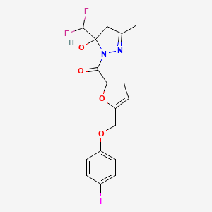 [5-(DIFLUOROMETHYL)-5-HYDROXY-3-METHYL-4,5-DIHYDRO-1H-PYRAZOL-1-YL]{5-[(4-IODOPHENOXY)METHYL]-2-FURYL}METHANONE