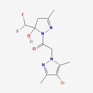 2-(4-BROMO-3,5-DIMETHYL-1H-PYRAZOL-1-YL)-1-[5-(DIFLUOROMETHYL)-5-HYDROXY-3-METHYL-4,5-DIHYDRO-1H-PYRAZOL-1-YL]-1-ETHANONE